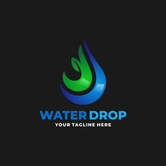 Wall Mural - Water drop logo design vector