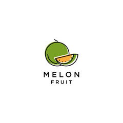 Wall Mural - Melon fruit logo icon design template vector illustration