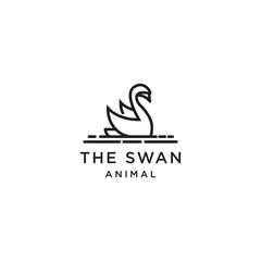 Poster - Swan logo icon design template vector illustration