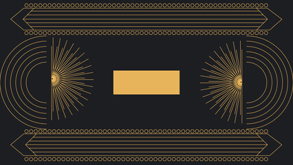 Wall Mural - Art deco divider header set. Gold retro artdeco border 1920s decorative ornaments, vector minimal elegant golden frames creative template design for wedding invitation card