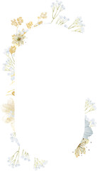 romantic light blue yellow gold floral blossom flower bloom frame boarder