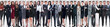 © ASDF - panoramic collage of groups of successful employees.