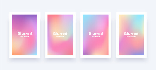 Wall Mural - gradient background set. soft color. bright colorful colors. simple modern screen design. sunset and