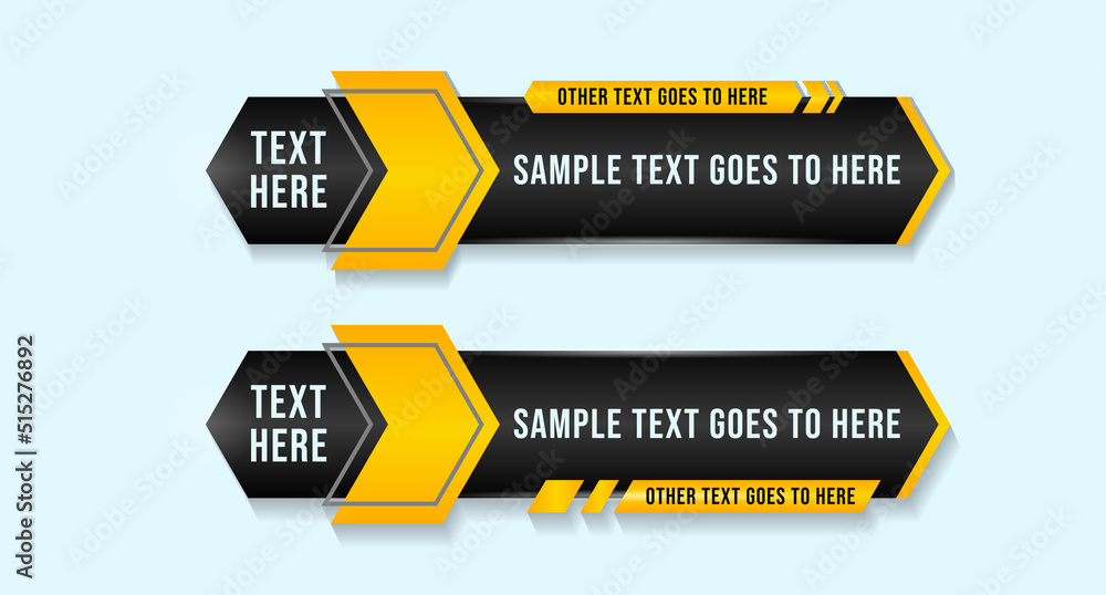 Vector de Stock editable modern Lower third set Header title set ...