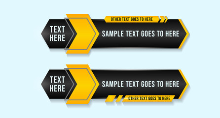 editable modern lower third set header title set template design for video headline title tv news ba