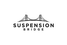 Suspension Bridge Logo Silhouette Golden Gate Building Landmark San Fransisco Financial Investment Company