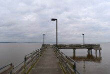 Pier At The Ross Barnett Reservoir In Brandon Mississippi
