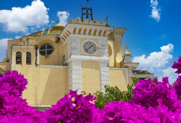 Italy, boat tour to beautiful tourism destination Ischia Island near Naples.