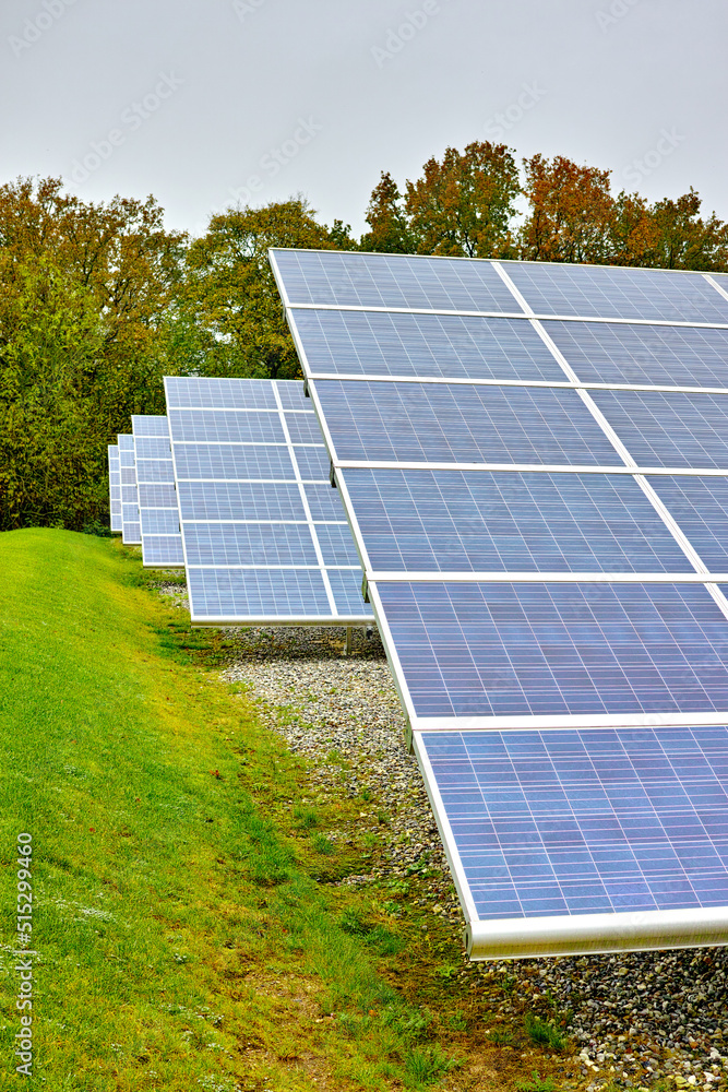Solar power plant. A renewable energy source producing sustainable ...