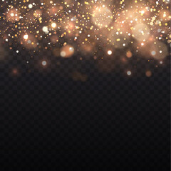 Wall Mural - golden bokeh, sparkle light, blur star dust sparks