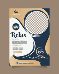 Wall Mural - creative and modern beauty care and treatment service promotion design flyer and brochure with a4 si