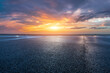 © ABCDstock - Asphalt road platform and sky sunset clouds background