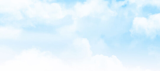 Aufkleber - Watercolor blue sky clouds