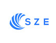 SZE Flat accounting logo design on white background. SZE creative initials Growth graph letter logo concept. SZE business finance logo design.
