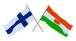 Background for designers, illustrators. National Independence Day. Flags Finland and Niger