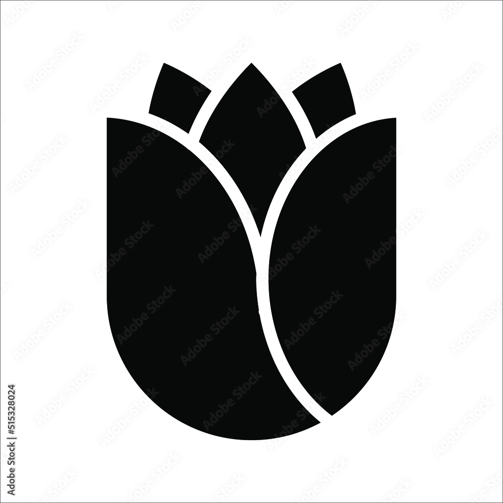 tulip icon vector, simple flower sign and symbol on white background ...