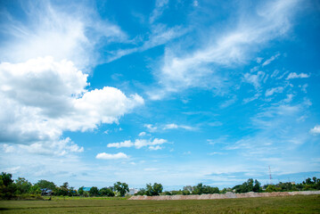 Wall Mural - blue sky and white clouds.