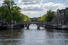 View From The Dirk Van Nimwegenbrug Bridge On The Amstel River At Amsterdam The Netherlands 28-6-2022