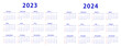 Calendar 2023, calendar 2024 week start Sunday  corporate design planner template. Vector illustration.