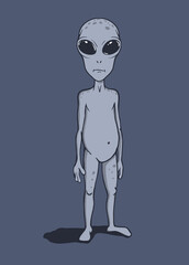 Wall Mural - alien looks to us. vector illustration
