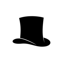 Top Hat Icon. Gentleman Hat Icon Isolated On White Background