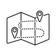 Black line icon for Map