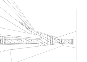 Wall Mural - abstract modern architecture 3d illustration