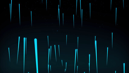 Wall Mural - Flight through the Stars. Looped animation. Beautiful endless Stars with twinkling flares. Animation flying light streaks and lines. Abstract background with technology of glow particles or flow of