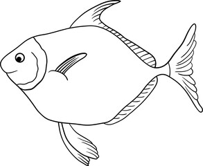 Wall Mural - Fish drawing clipart design illustration