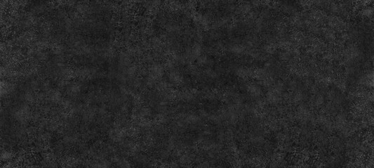 Wall Mural - Fine textured shabby black surface wide abstract background. Dark gray spotty grainy texture. Gloomy grunge widescreen wallpaper