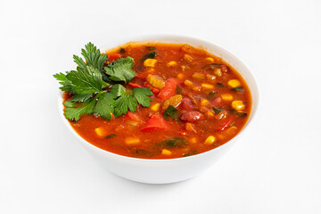 Sticker - Italian minestrone soup on white