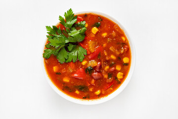 Sticker - Italian minestrone soup on white