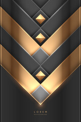 Wall Mural - black and gold geometric shapes background