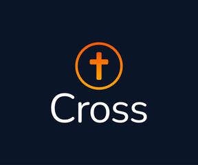 Modern Cross Logo, Christian Cross Logo Template