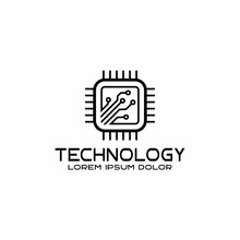 Technology Logo Template Design Vector, Emblem, Design Concept, Creative Symbol Or Icon