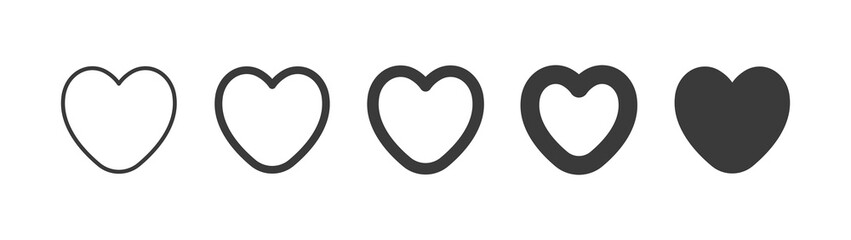 Heart icons. Set of heart pictogram. Valentine's day and love symbol.