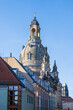 Dresden, Altstadt mit Kuppel der Frauenkirche im Sonnenlicht