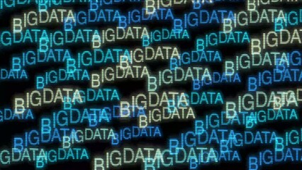 Wall Mural - big data analytics animated text kinetic finance fintech wordscape ai artificial intelligence softwa