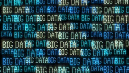 Wall Mural - big data analytics animated text kinetic finance fintech wordscape ai artificial intelligence softwa