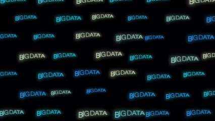 Wall Mural - big data analytics animated text kinetic finance fintech wordscape ai artificial intelligence softwa