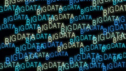 Wall Mural - big data analytics animated text kinetic finance fintech wordscape ai artificial intelligence softwa