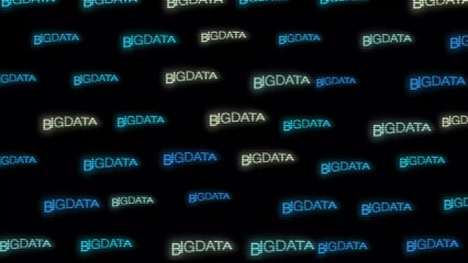 Wall Mural - big data analytics animated text kinetic finance fintech wordscape ai artificial intelligence softwa