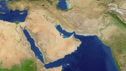 Wall Mural - zooming in footage of doha location from space