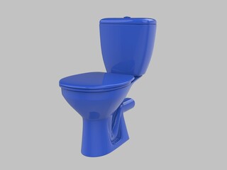 Wall Mural - blue wc seat 3d illustration