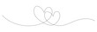 © Віталій Баріда - Two hearts continuous one line art drawing. Double heart wavy line. Vector illustration isolated on white.