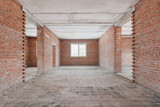 Fototapeta Przestrzenne - interior of the apartment without decoration in gray colors. rough finish