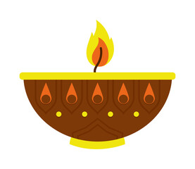 Wall Mural - diya candle icon