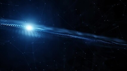 Wall Mural - looping shiny blue digital slow motion network net animation.