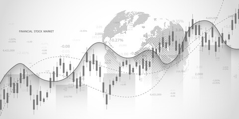 Wall Mural - Stock exchange market, investment, finance and trading.