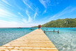 © pilat666 - Amazing landscape with wooden pier on Santa Giulia beach.